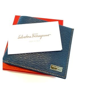 FERRAGAMO BLUE LEATHER WALLET